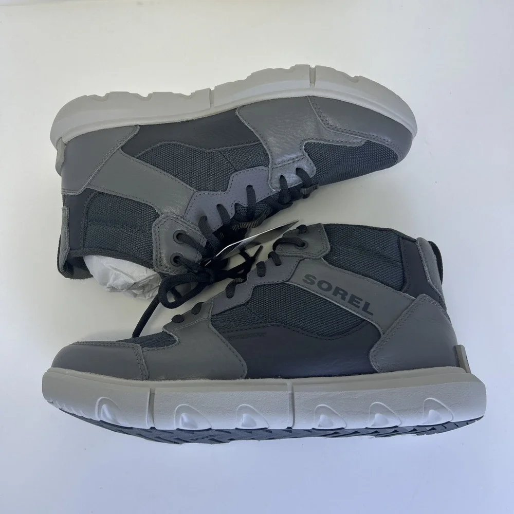 Sorel Explorer Next Sneaker Mid WP Waterproof Boots Men's Size 9.5 Dark Gray NEW
